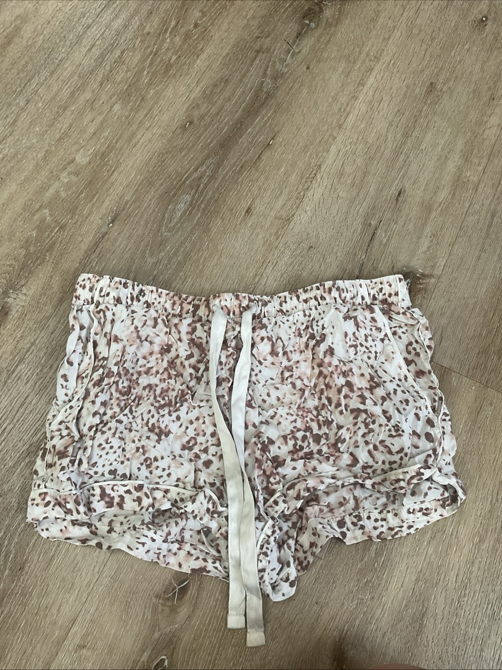 stars above - Cream and Brown Speckled Sleep Shorts - Ladies Size Small